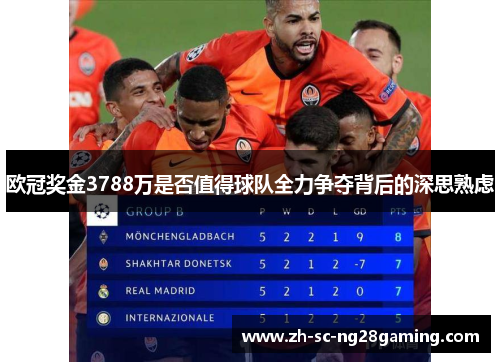 欧冠奖金3788万是否值得球队全力争夺背后的深思熟虑